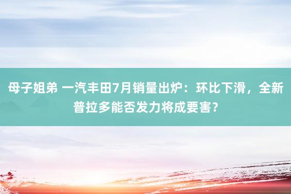 母子姐弟 一汽丰田7月销量出炉：环比下滑，全新普拉多能否发力将成要害？