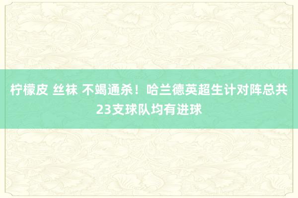 柠檬皮 丝袜 不竭通杀！哈兰德英超生计对阵总共23支球队均有进球