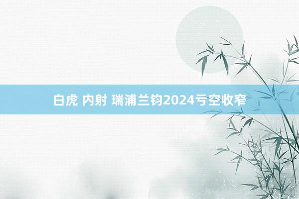 白虎 内射 瑞浦兰钧2024亏空收窄