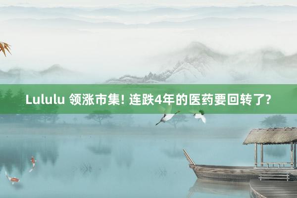 Lululu 领涨市集! 连跌4年的医药要回转了?