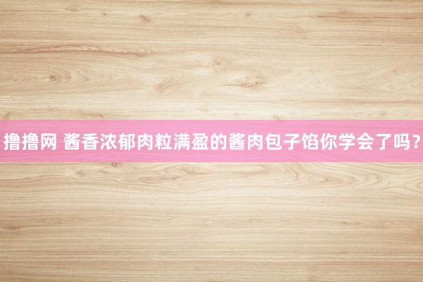 撸撸网 酱香浓郁肉粒满盈的酱肉包子馅你学会了吗？