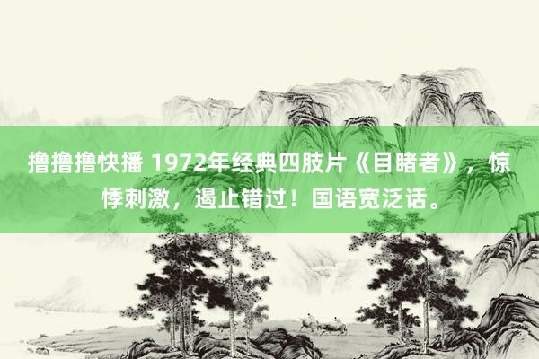 撸撸撸快播 1972年经典四肢片《目睹者》，惊悸刺激，遏止错过！国语宽泛话。