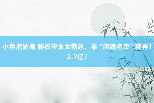 小色尼姑庵 藤校毕业女霸总，靠“阴魂名单”糊弄12.7亿？