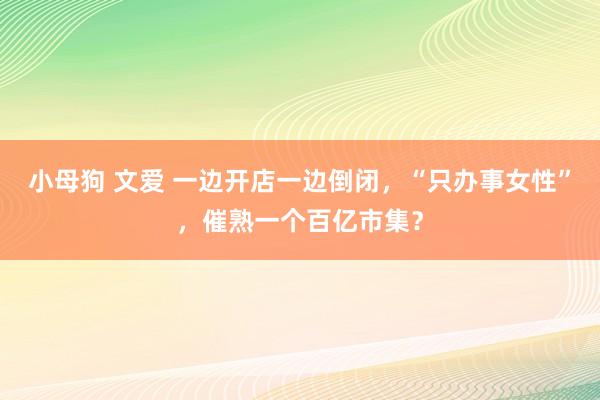 小母狗 文爱 一边开店一边倒闭，“只办事女性”，催熟一个百亿市集？